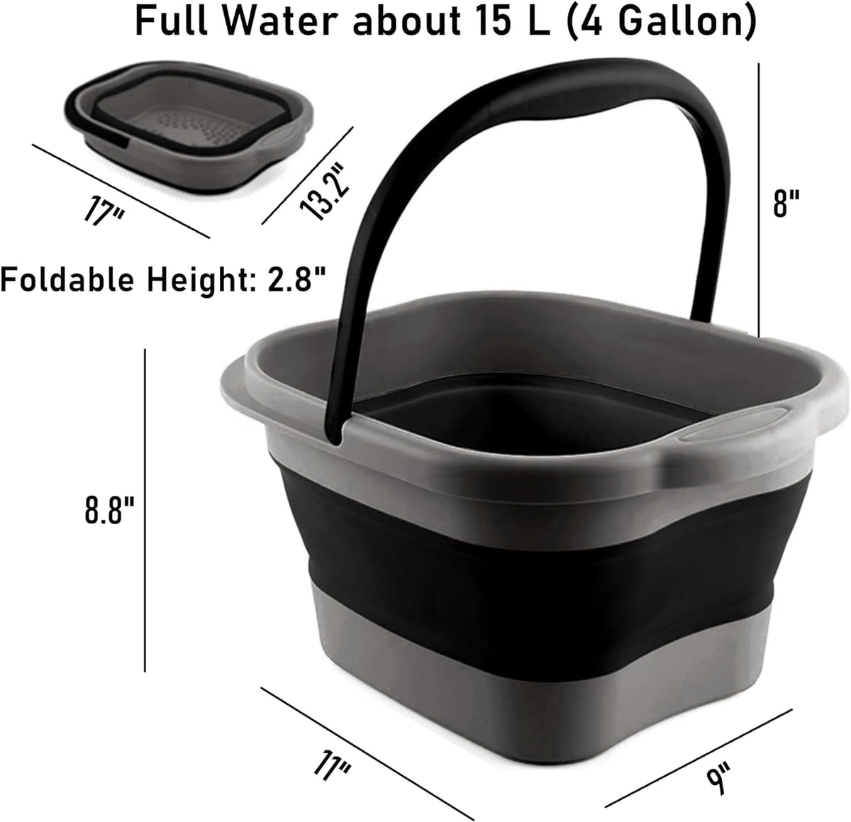 Collapsible Foot Tub Feet Soaking Spa Bath with Massager Acupoints for Circulation, Plastic
