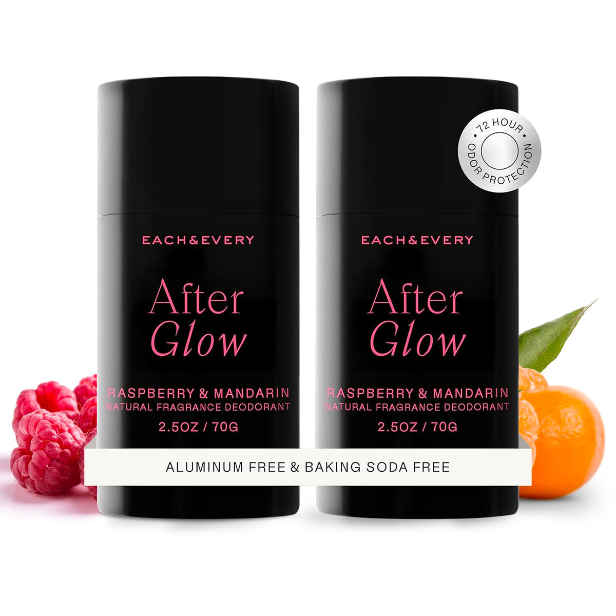 Each & Every Aluminum Free Deodorant for Women & Men, Raspberry & Mandarin - All Natural Deodorant