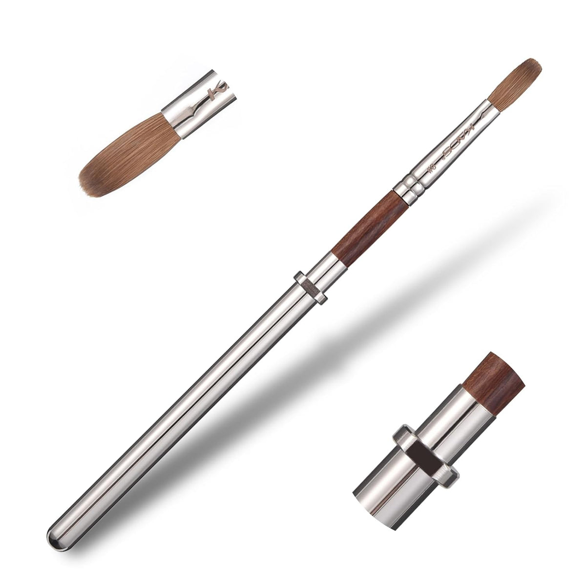 KADS Acrylic Nail Brush with Penholder Nail Brush for Acrylic Application-Oval Shaped Powder Nail