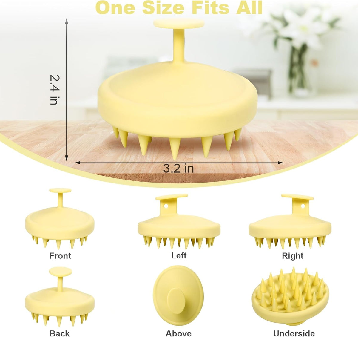Silicone Scalp Massager, Scalp Scrubber for Hair Growth with Soft Bristles, Scalp Exfoliator Brush