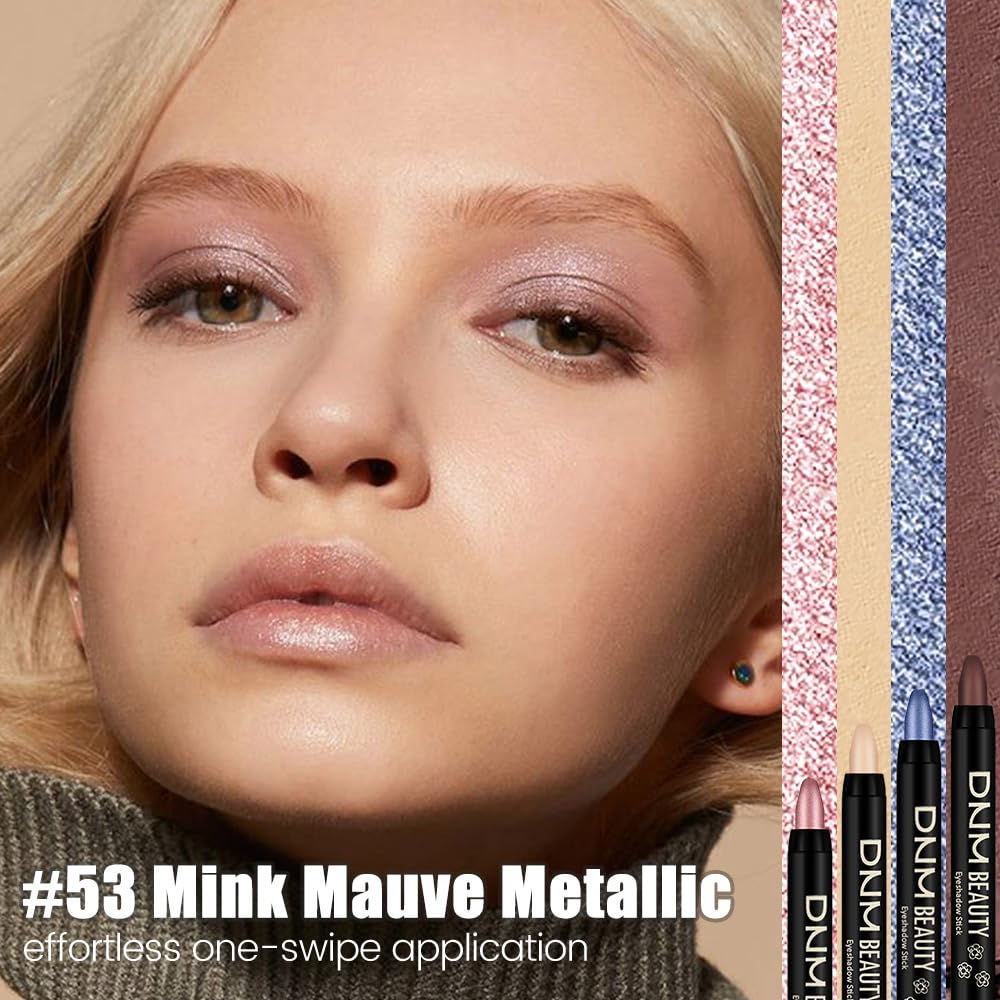 Kaely Cream Eye Shadow Sticks, Mink Mauve Metallic Eyeliner Pencil Eyeshadow Palette Makeup, Eye