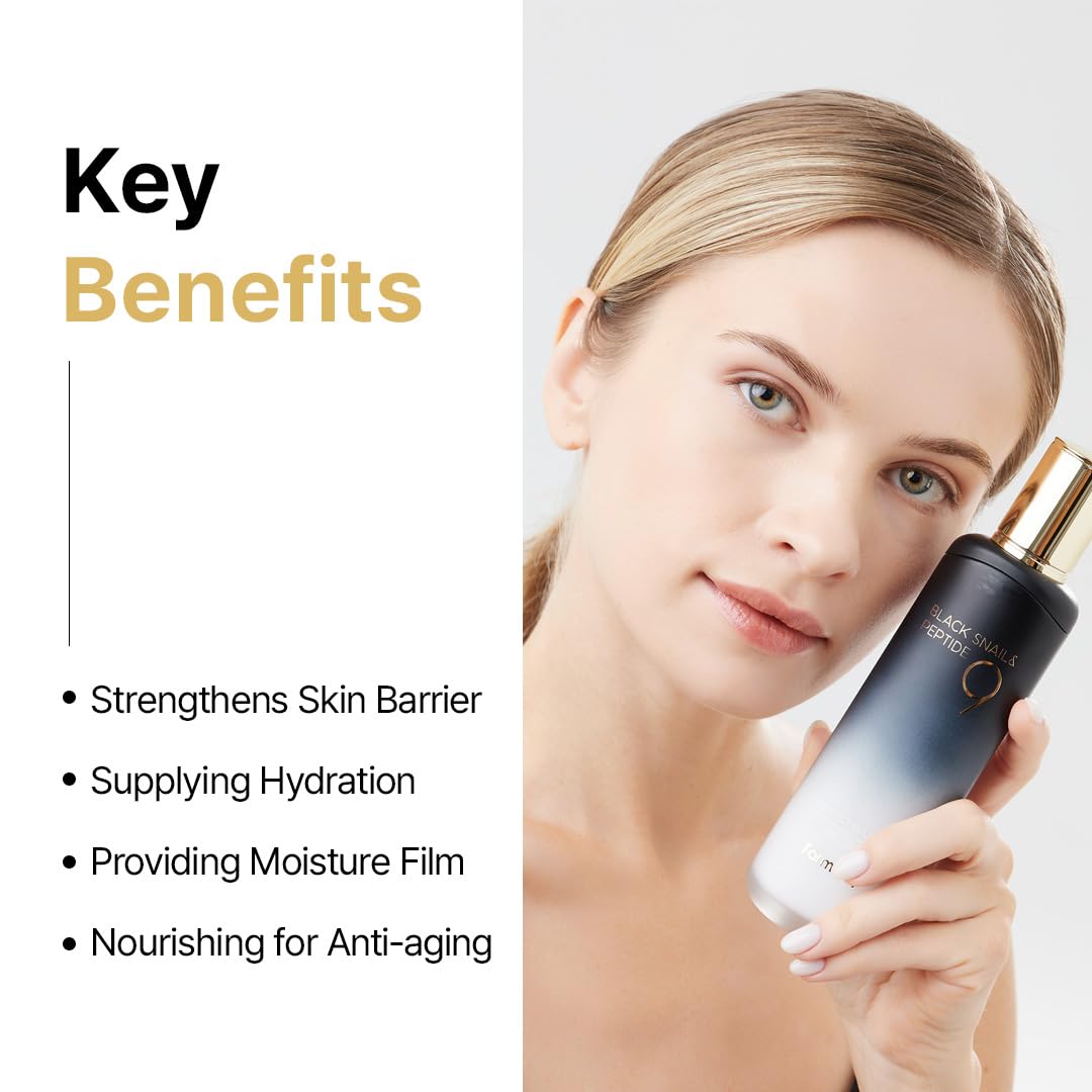 FARMSTAY Black Snail & Peptide 9 Perfect Emulsion, Snail Mucin Moisturizer for Elastic & Glow