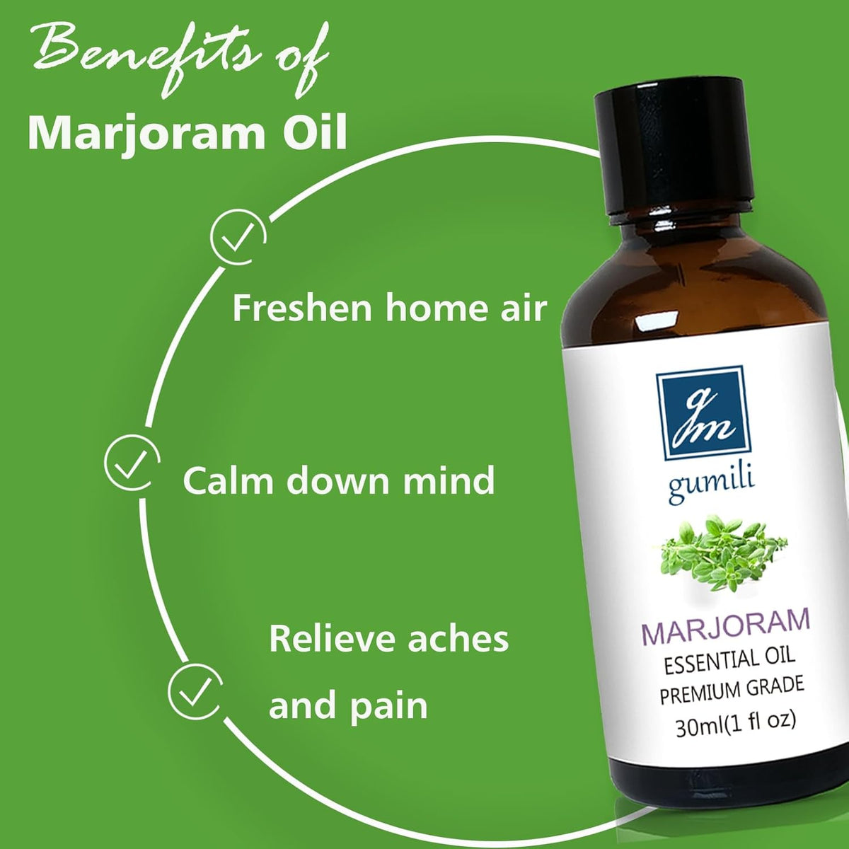 Marjoram Essential Oil 1 Oz – 100% Pure Natural Sweet Marjoram Essential Oil for Diffuser, Skin