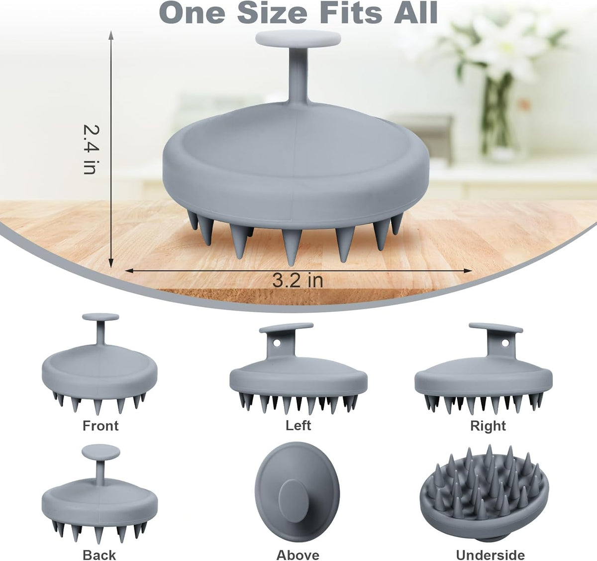 Silicone Scalp Massager, Scalp Scrubber for Hair Growth with Soft Bristles, Scalp Exfoliator Brush