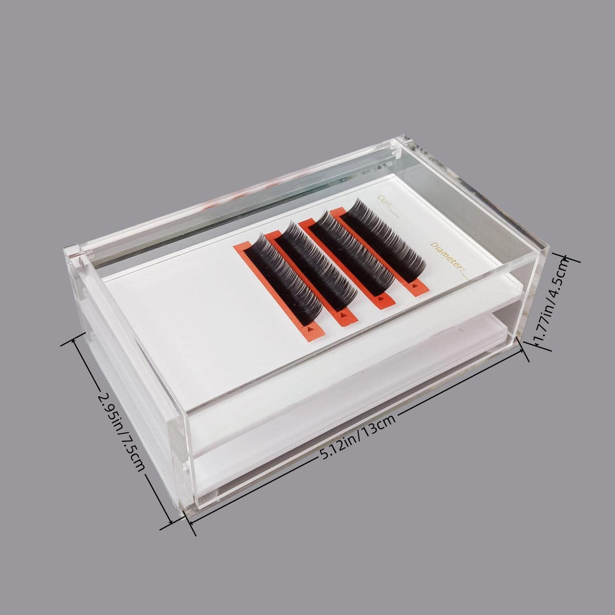 Two Layers Eyelash Grafting Pallet with Cover, Dust-proof Acrylic Lash Tile holder, Eyelash