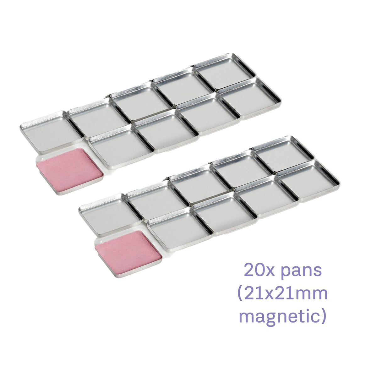 FIXY Empty Magnetic Makeup Palette Set of 5 (5.7x4.3inch) and 20 Magnetic Metal Pans of 21mm