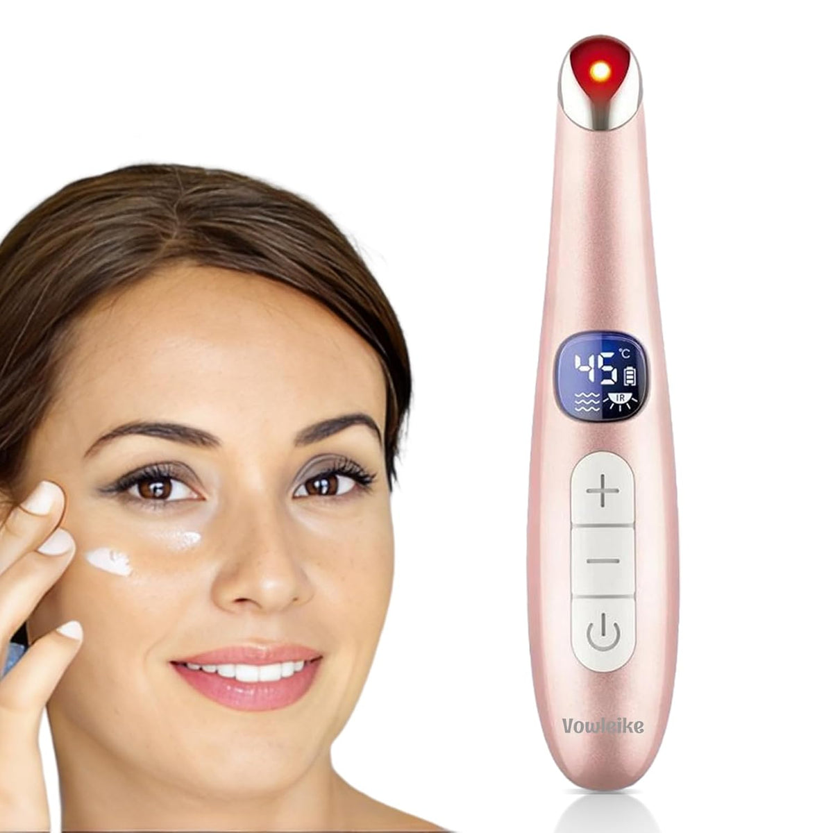 Eye Lift Wand, 3 in 1 Vibrating 98°F to 113°F LCD Eye Massager for Dry Eyes, Dark Circles and