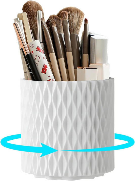 Makeup Brush Holder Organizer - 360° Rotating Makeup Brush Organizer 5 Slot Make up Brushes Cup for