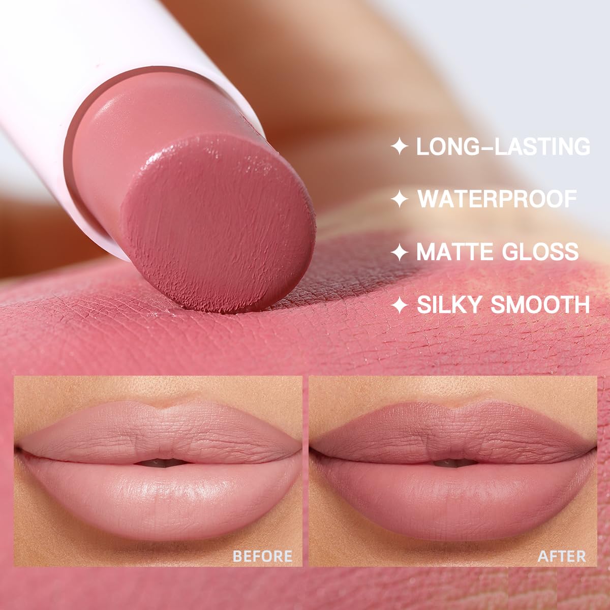 USHAS Lipstick and Lip Liner Combo Set 2 in 1 Waterproof Lipstick for Women Lip liner Set Long