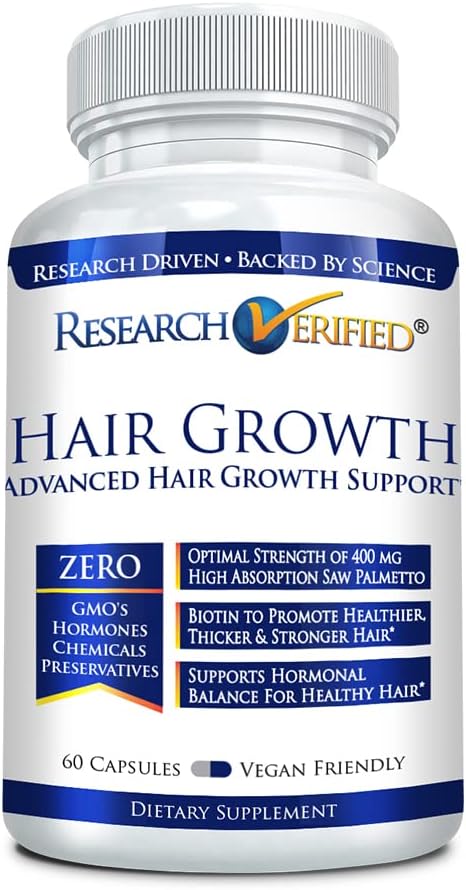 Research Verified Hair Growth Support - with Biotin, DHT Blockers & Vitamins - Hair Growth and Hair
