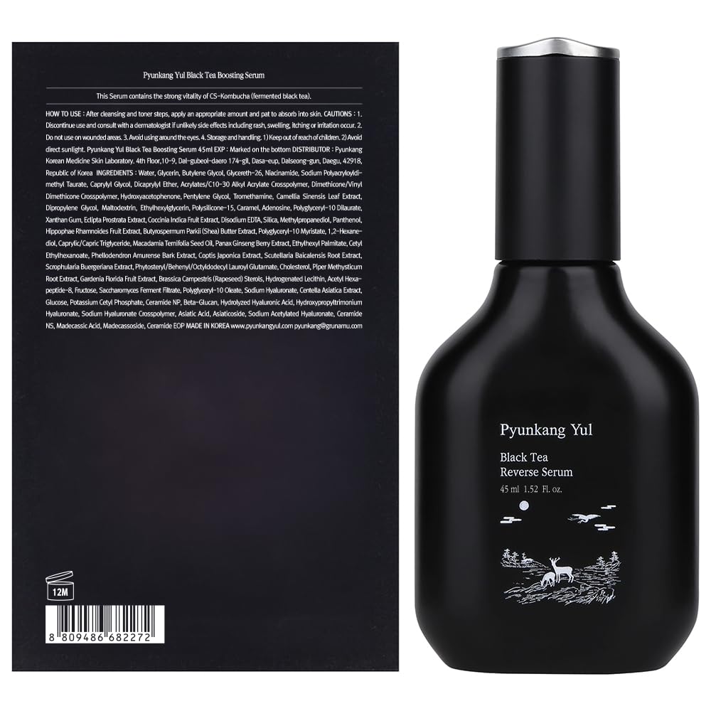 Pyunkang Yul PKY Black Tea Boosting Serum for Anti-aging, Condensed Nutrition for Fine Line Care