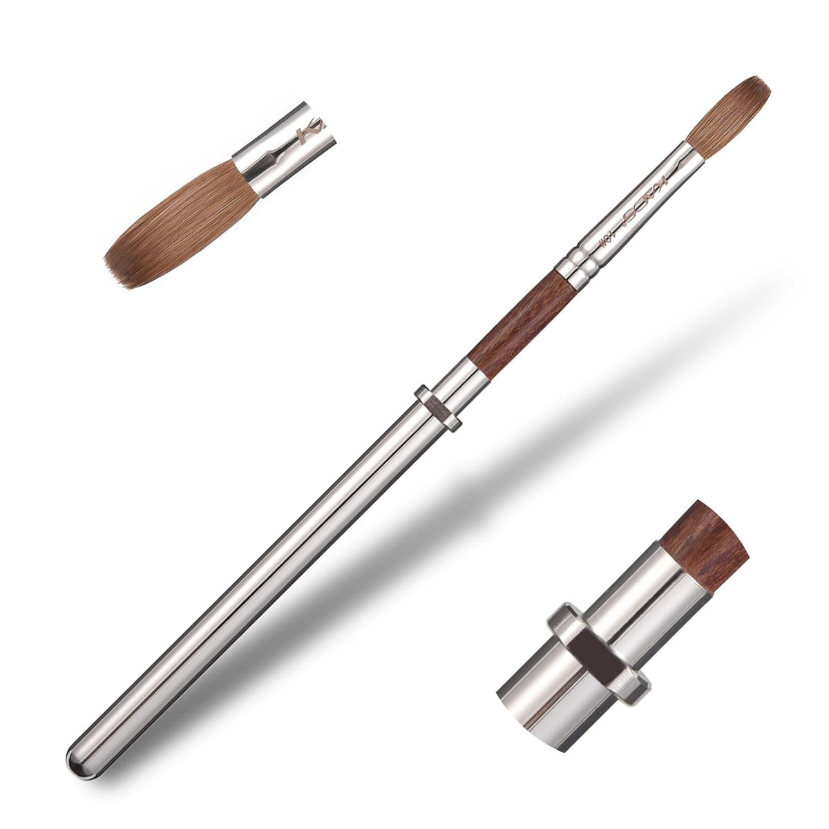KADS Acrylic Nail Brush with Penholder Nail Brush for Acrylic Application-Oval Shaped Powder Nail