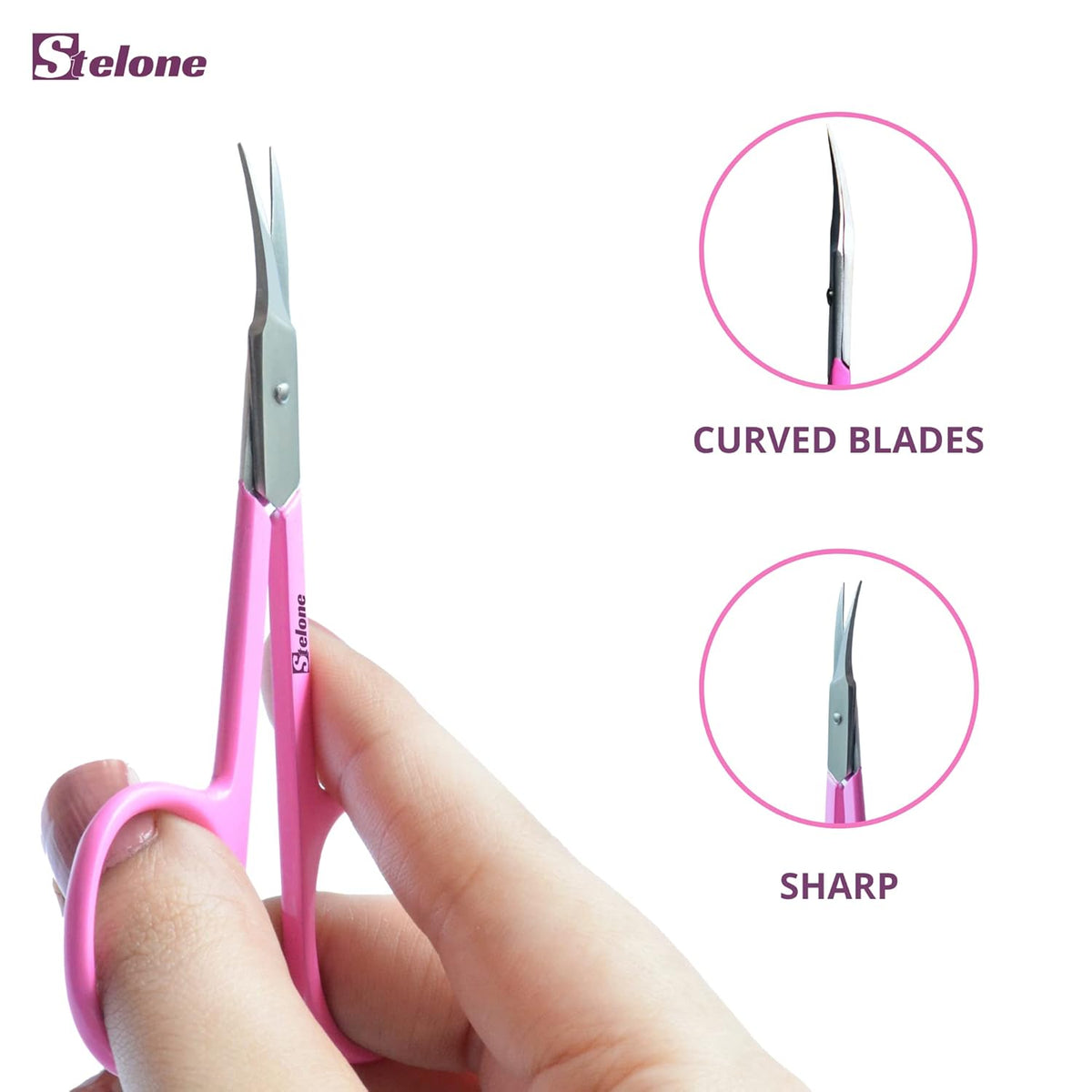 Cuticle Scissors Extra Fine Curved - Stainless Steel Professional Manicure Scissors Curved Finely