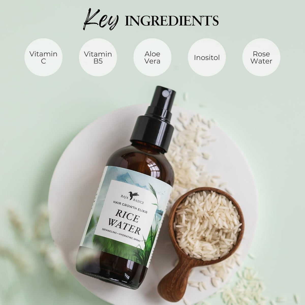 Rice Water for Hair Growth – Fermented Leave-In Spray for Thicker, Longer, Shinier Hair – Split End
