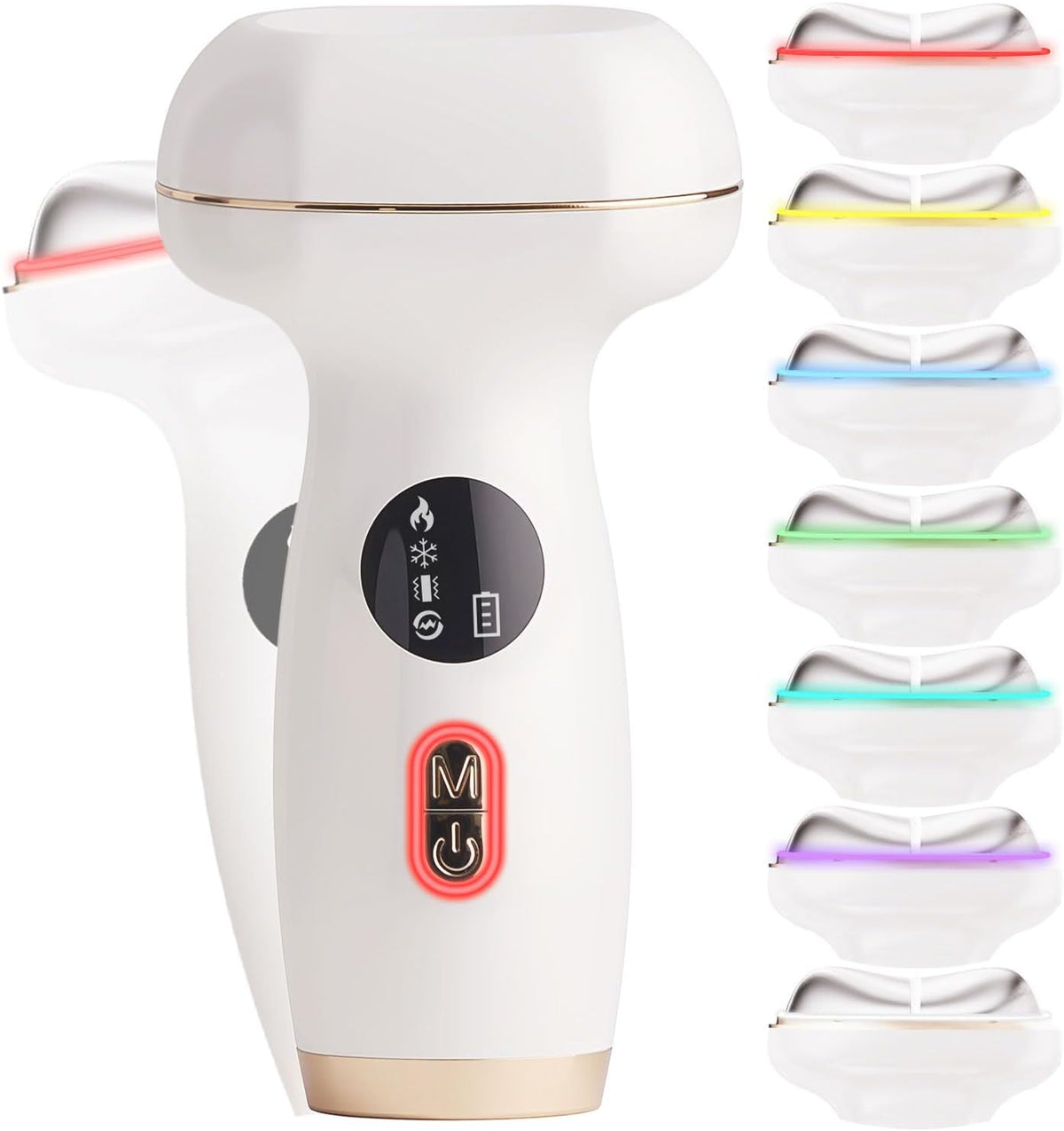 Microcurrent Facial Device with Red Light Therapy - 7-in-1 LED Sculptor & Cooling Gua Sha for Face