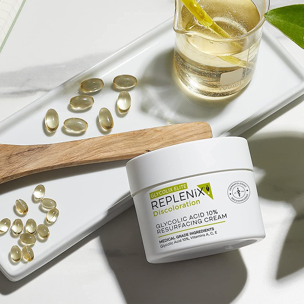 Replenix Glycolic Acid 10% Resurfacing Cream, Hydrating & Lightweight Medical-Grade Exfoliating