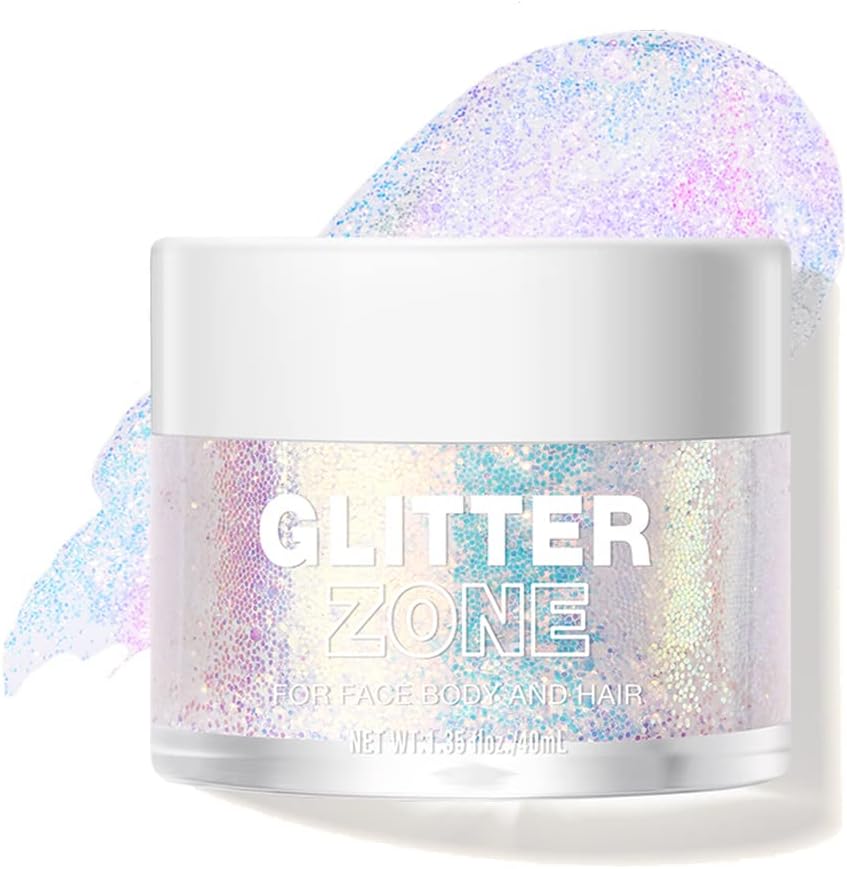LANGMANNI Holographic Body Glitter Gel for Body, Face, Hair and Lip.Color Changing Glitter Gel