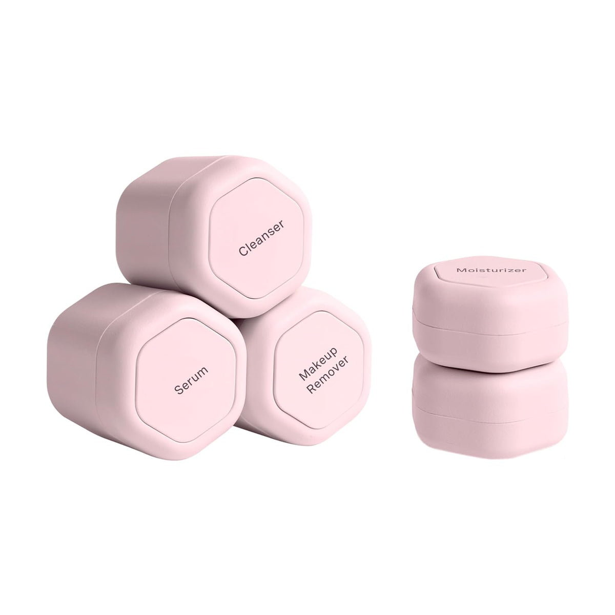 Cadence Travel Containers - Core Skincare Set - Magnetic Containers with Lids,2 Small (0.56oz) & 3