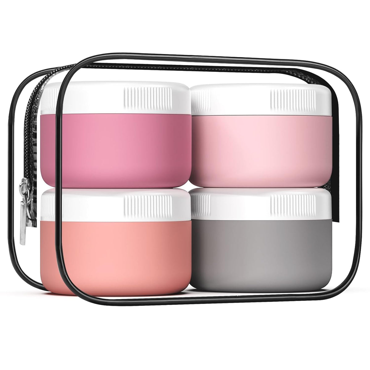 Travel Containers for Toiletries, Silicone Cream Jars BPA-Free, Leak-proof 2oz Travel Size