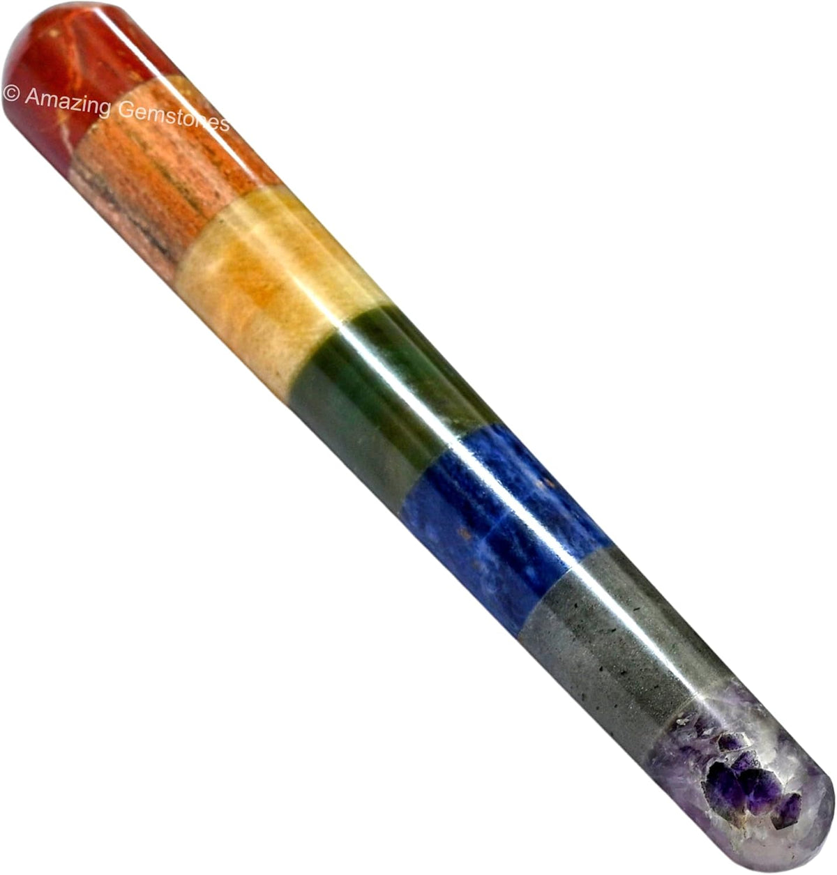 Amazing Gemstone Large Chakra Crystal Wand Massage Stick - Pelvic Wand Gua Sha for Adults