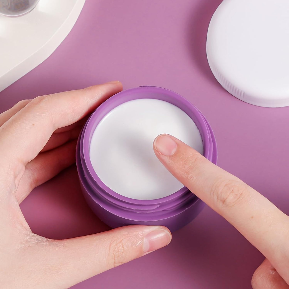 Travel Containers for Toiletries, Silicone Cream Jars BPA-Free, Leak-proof 1.35oz Travel Size