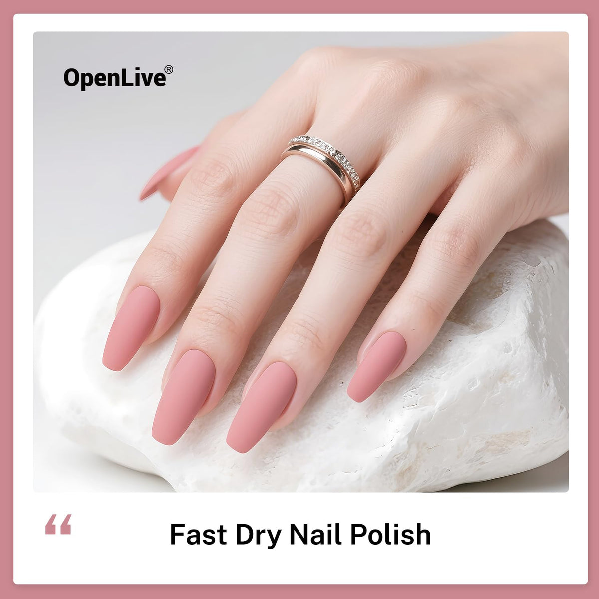 16.5ml Dusty Rose Nail Polish Large Volume Quick Drying Light Pink Nail Polish, Fast Drying and
