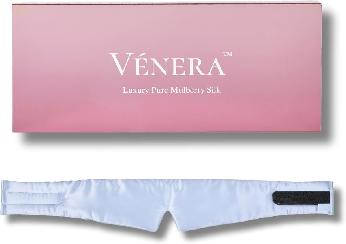 Silk Eye Mask - 100% Pure Mulberry 22 Momme Silk Sleep Mask, Adjustable Sleep Mask for Women and