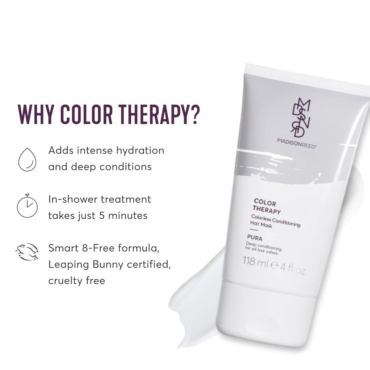 Madison Reed Color Therapy, Pura, Deep Conditioning Hair Mask & Restorative Treatment, Adds Intense