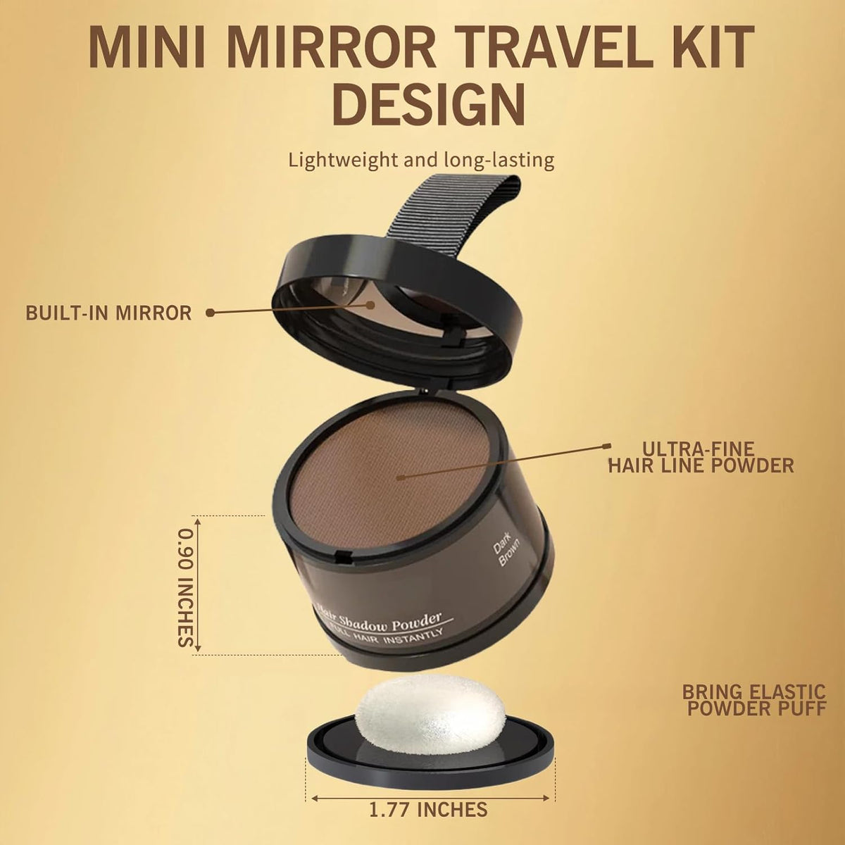 gowwim Hairline Powder(Dark Brown) Hair Root Dye, Instantly Hair Color Shadow Cover Gray Hair Root