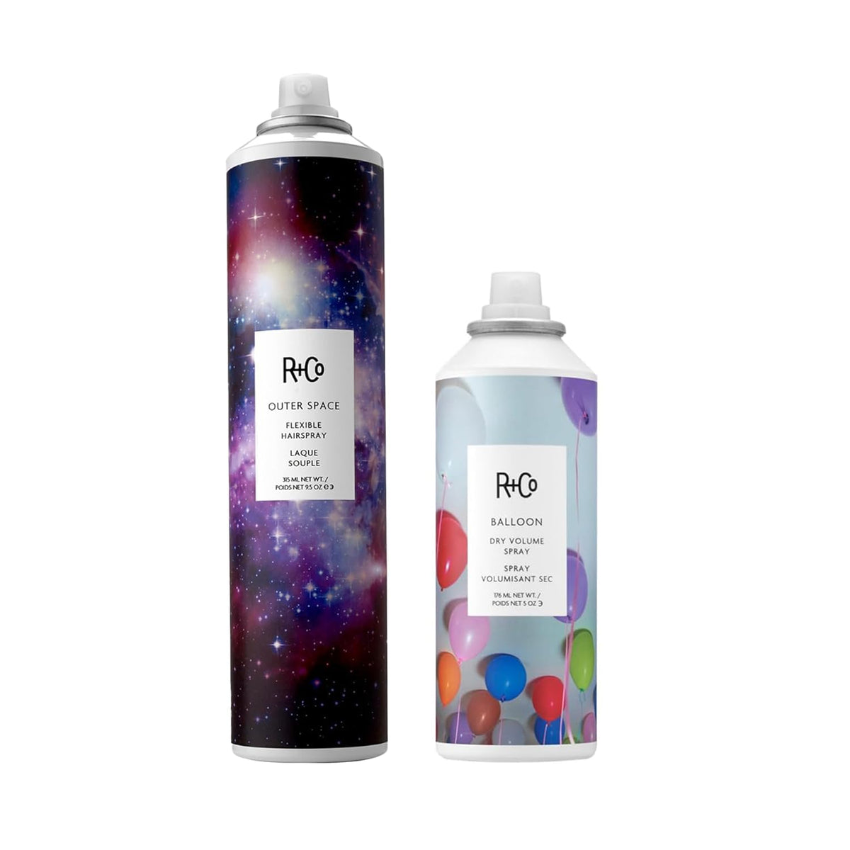 R+Co Hair Spray Set for Volume and Hold | Outer Space & Balloon Hairsprays | Instant Volume and