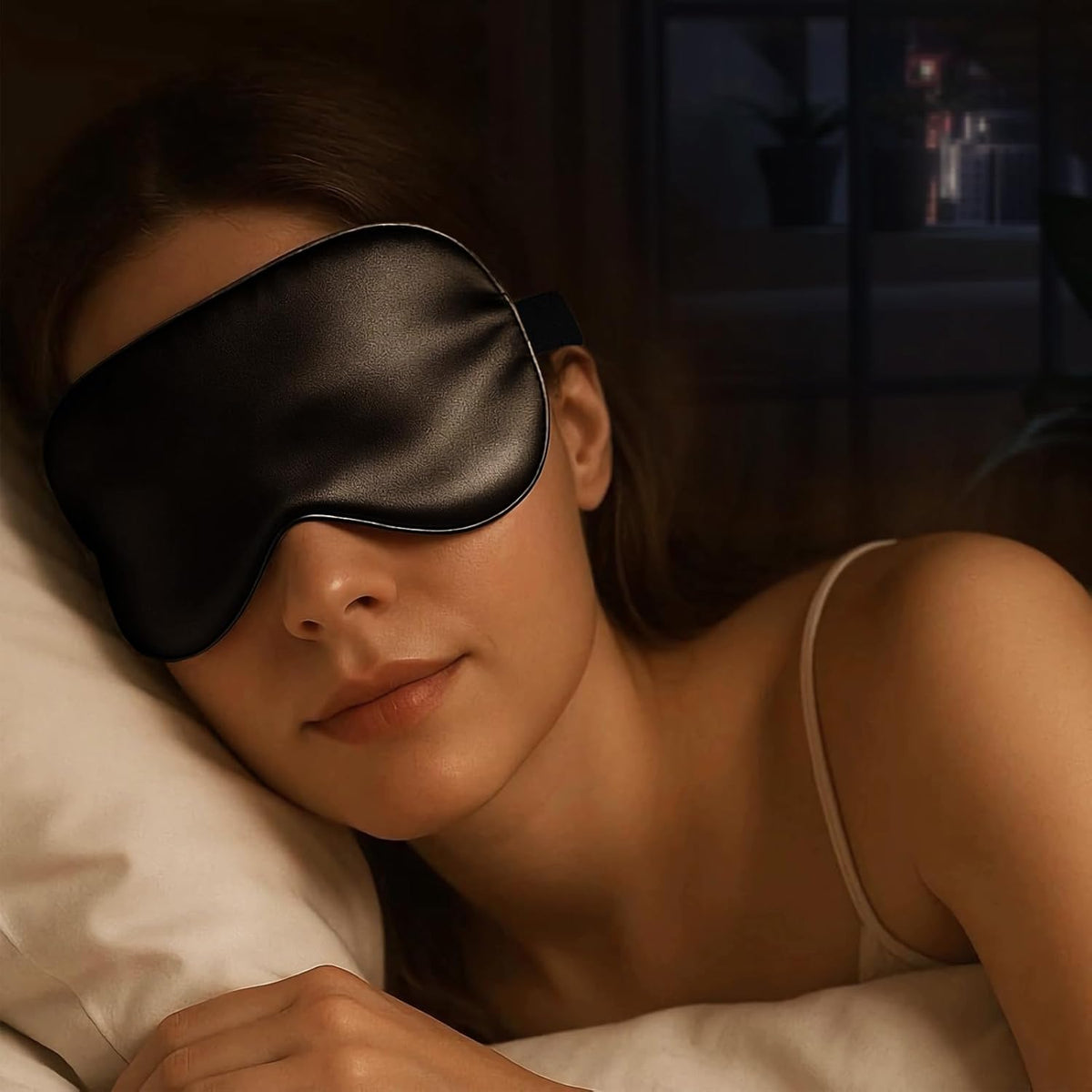 Luxury 22 Momme 100% Mulberry Silk Sleep Mask – 3D Eye Mask with Adjustable Strap, Gentle on Skin