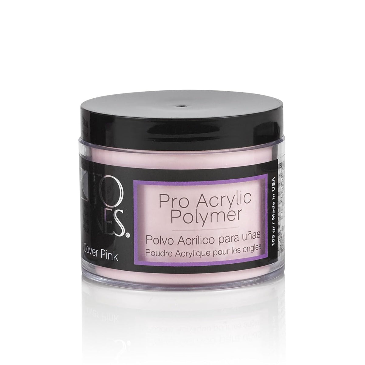 Tones Pro Acrylic Nail Powder, Cover Pink (Soft Nude Pink), (3.5 Fl Oz) - Long-Lasting &