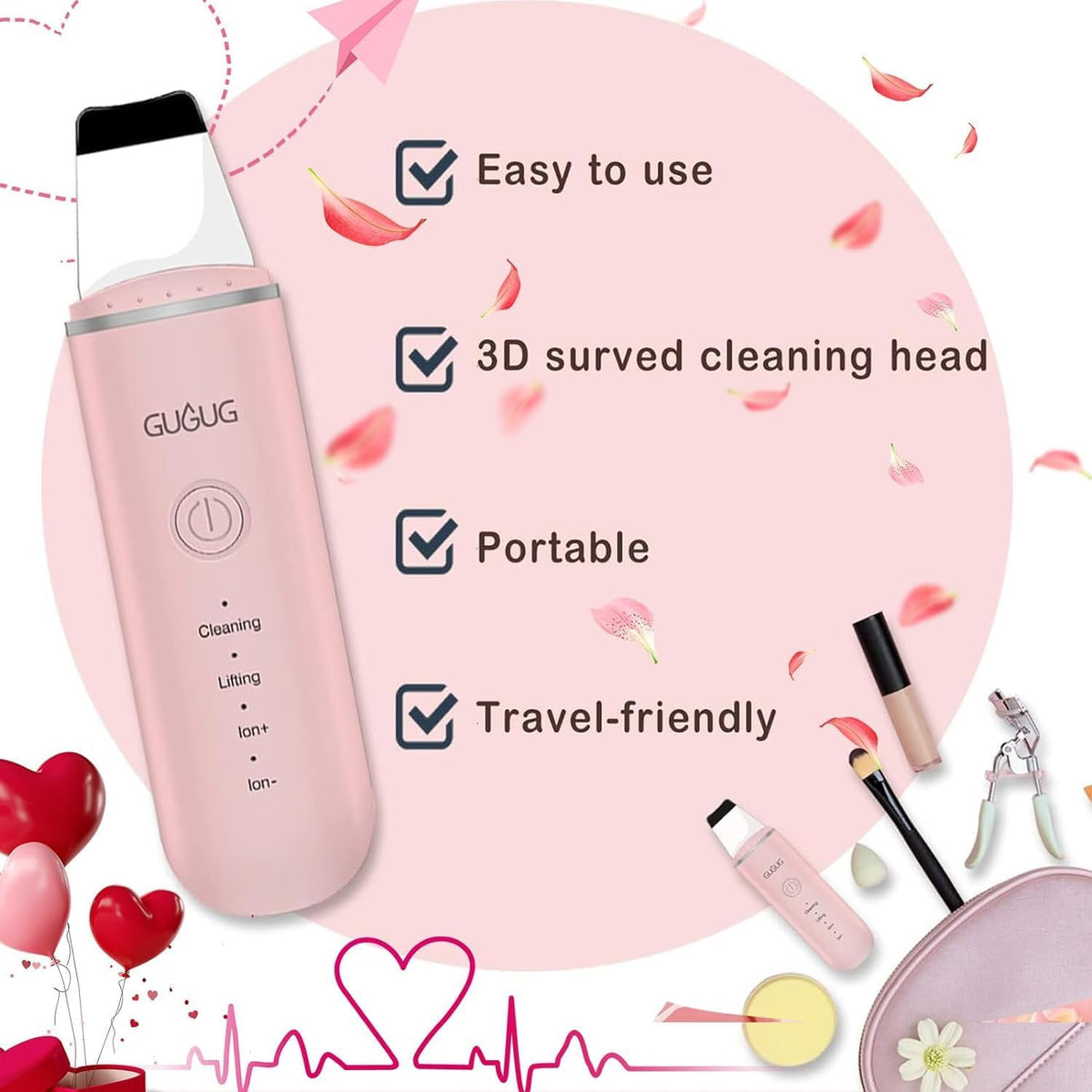 GUGUG Skin Scrubber Face Spatula Skin Spatula Pore Cleaner Blackhead Remover Tools for Facial Deep
