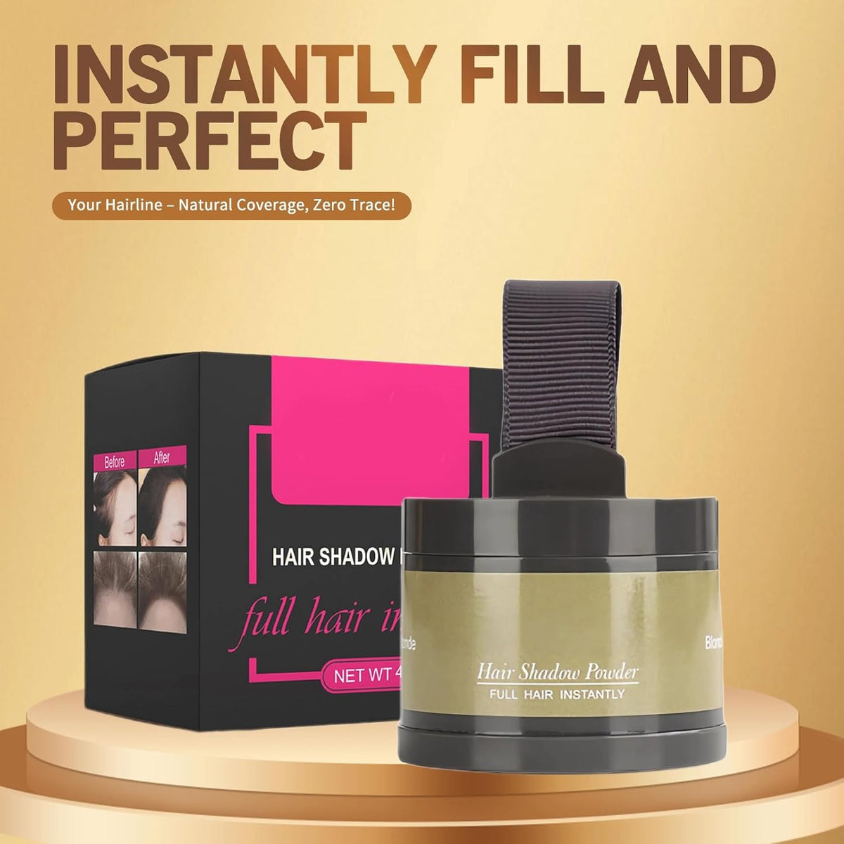 Hairline Powder (Blonde) - Instantly Conceal Gray Roots, Thin Hair Touch-Up, Hair Color Shadow