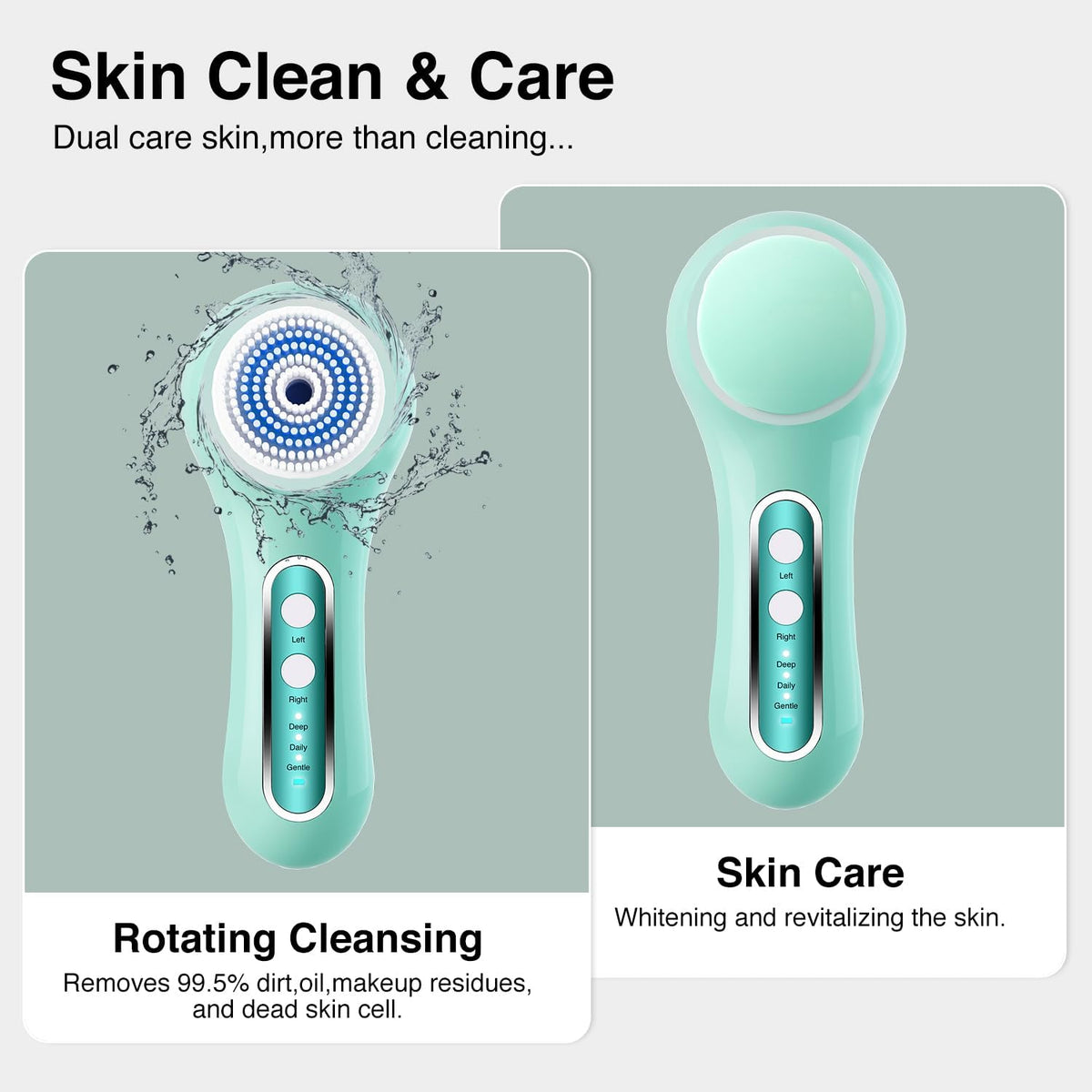 Face Scrubber Exfoliator,Facial Cleansing Brush Rechargeable IPX7 Waterproof with 5 Brush