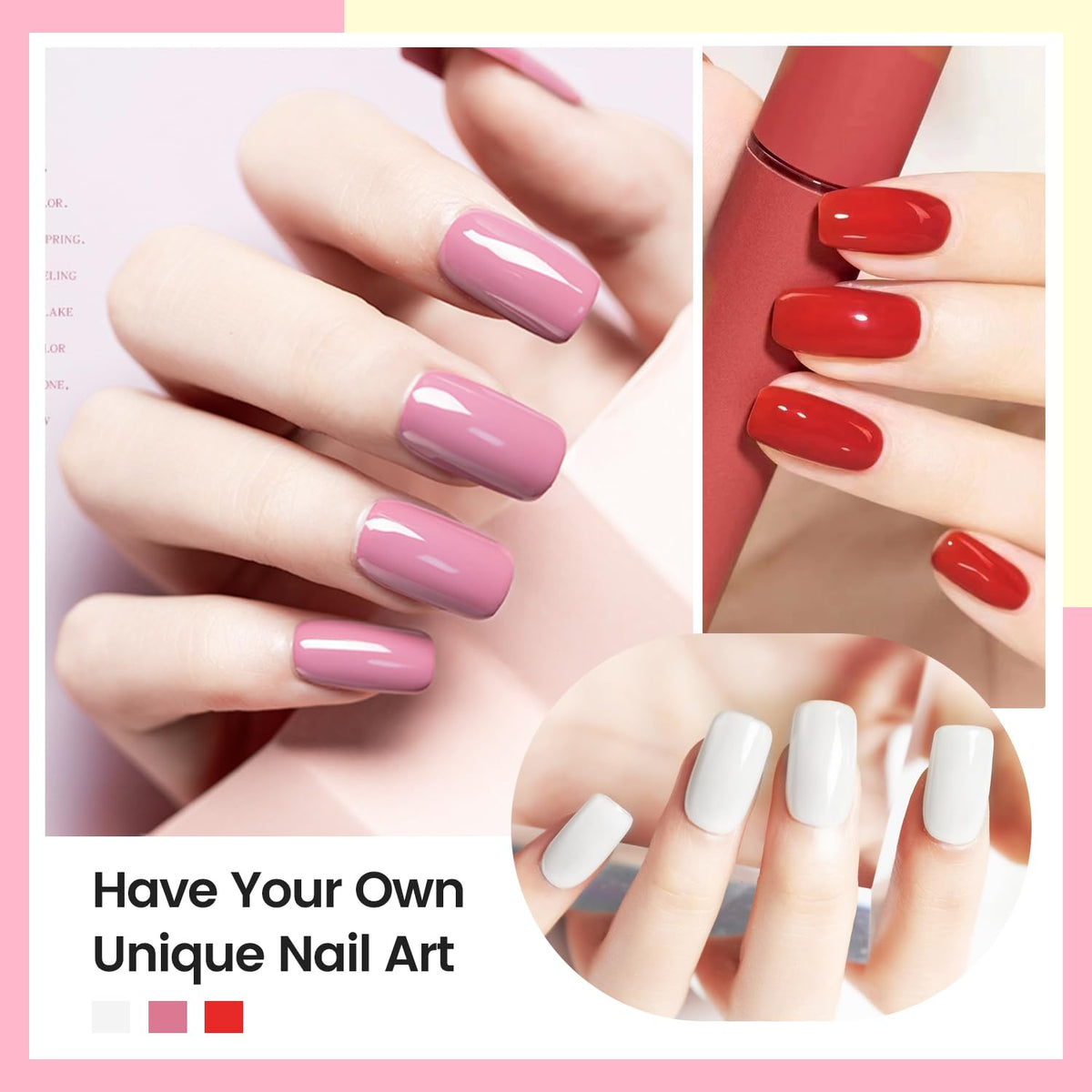 10ml Nude Pink Nail Polish Set 6 Colors Brown Red Purple All Seasons Neutral Color Quick Dry Nail