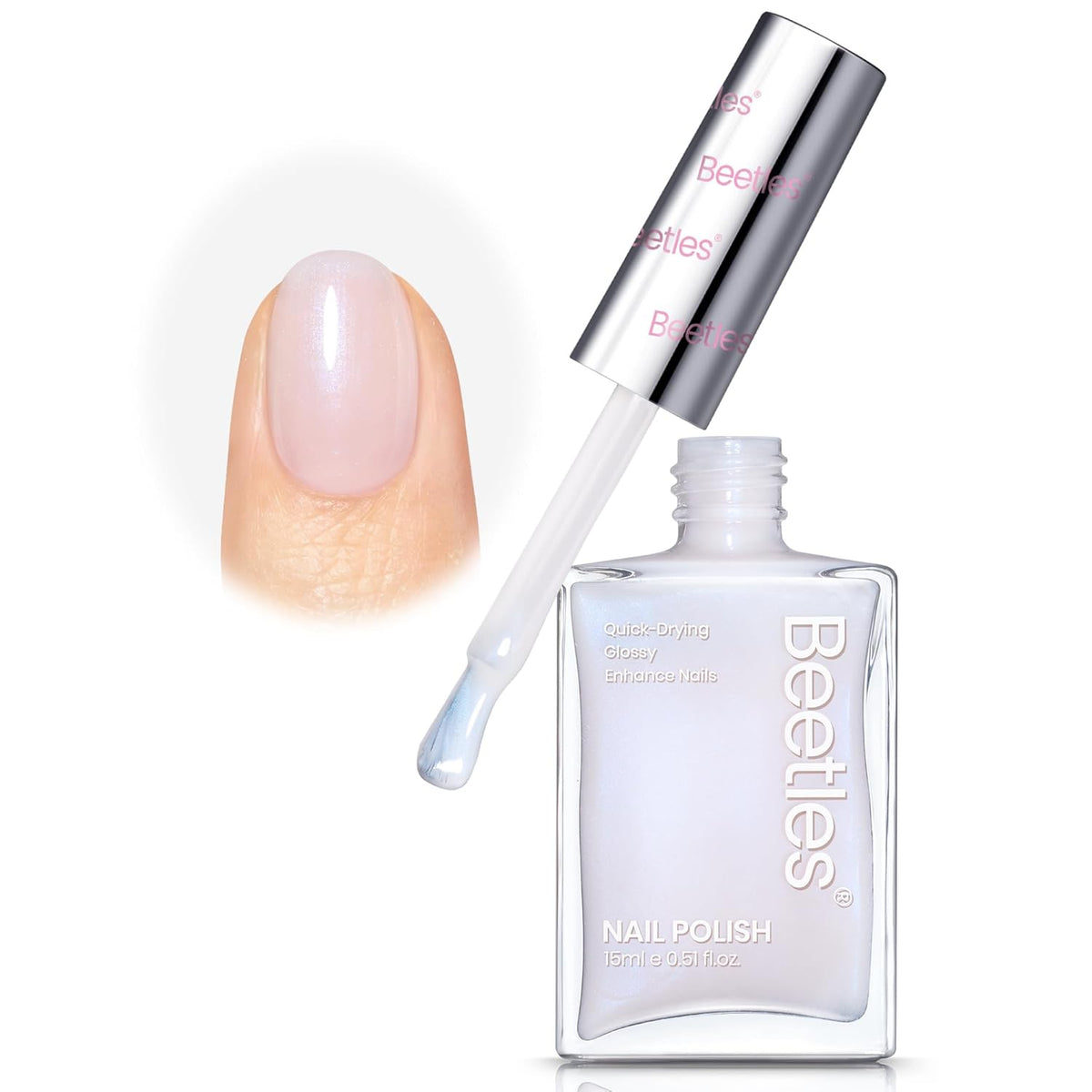 Beetles Nail Polish - Jelly White Nail Polish Natural Blue Glitter Nail Concealer Fast Dry Quick