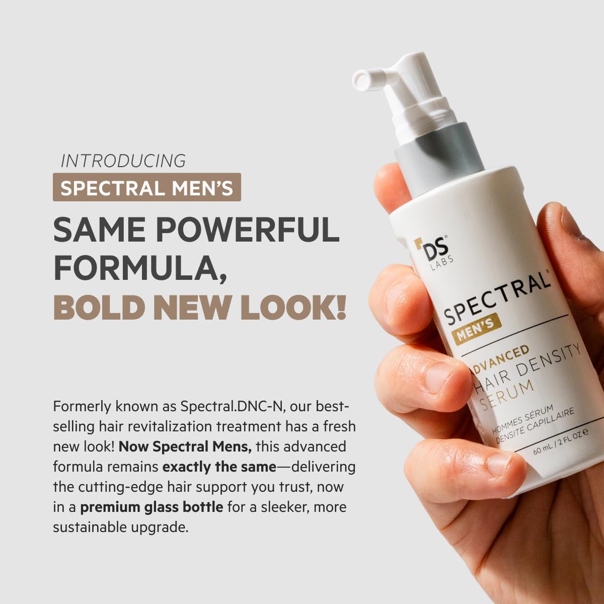 DS Labs Spectral Men’s Hair Density Serum (formerly Spectral.DNC-N), 60mL - Lightweight Leave In