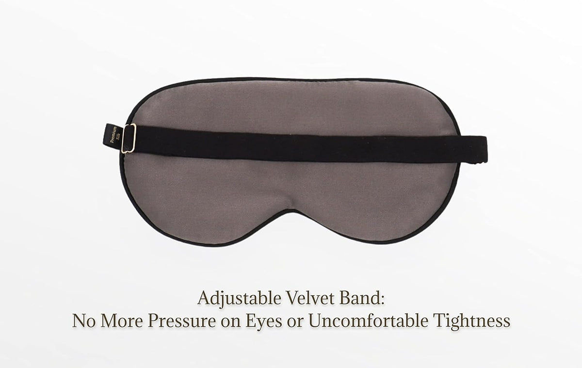 Premium 25 Momme Mulberry Silk Eye Mask for Sleeping (Midnight)