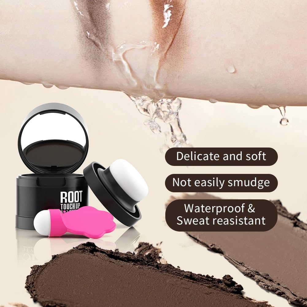 Gowwim Hairline Powder 2.0, Waterproof and Sweatproof Root Touch up Hair Color Temporary Grey Hair