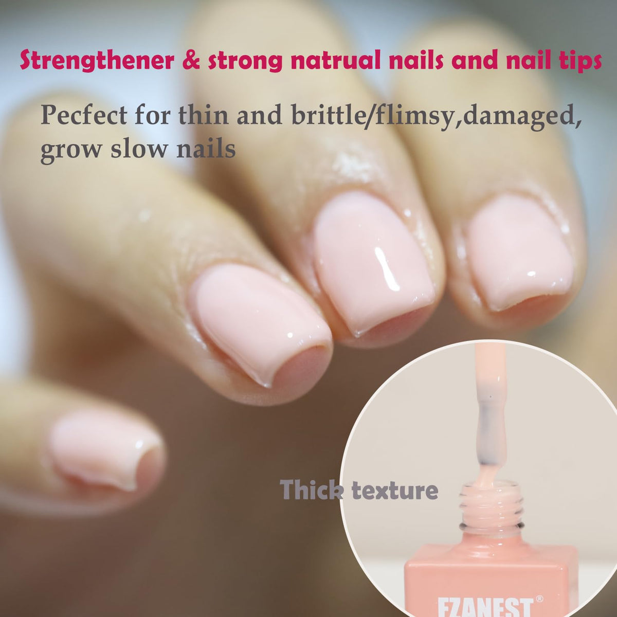 FZANEST Rubber Base Builder Gel Nail 15ml Jelly Natrual Nude Pink Color Gel Polish Nail