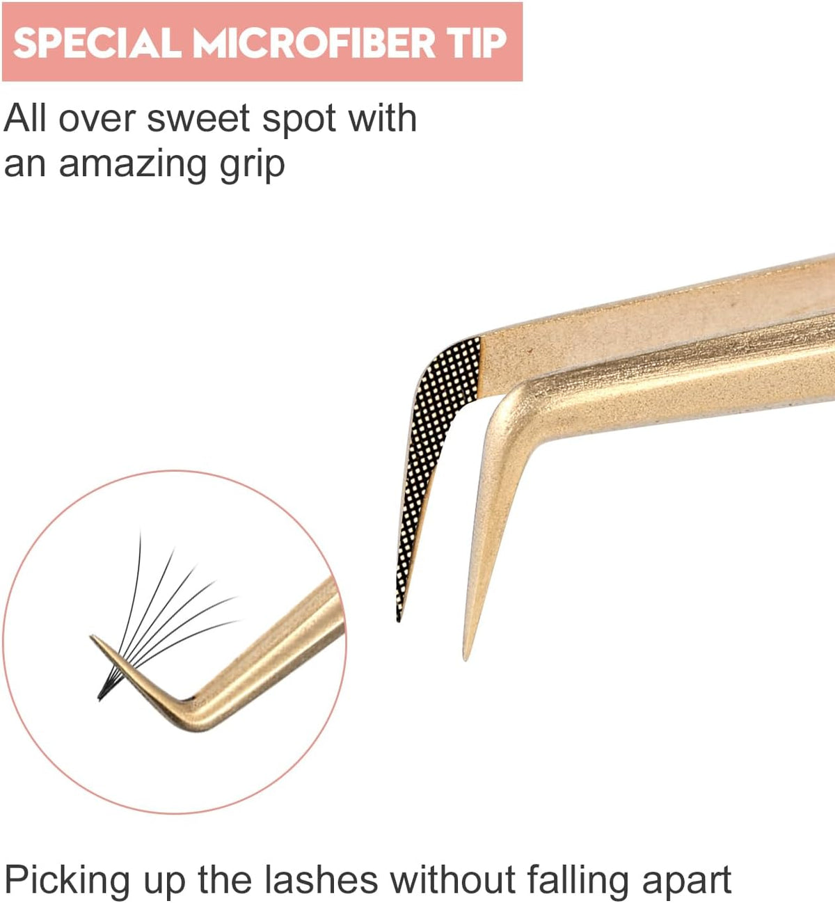 Ms.Queen Lash Tweezers Set,Professional 4Pcs 45 90 Degree Curved and Isolation Lash Tweezers for