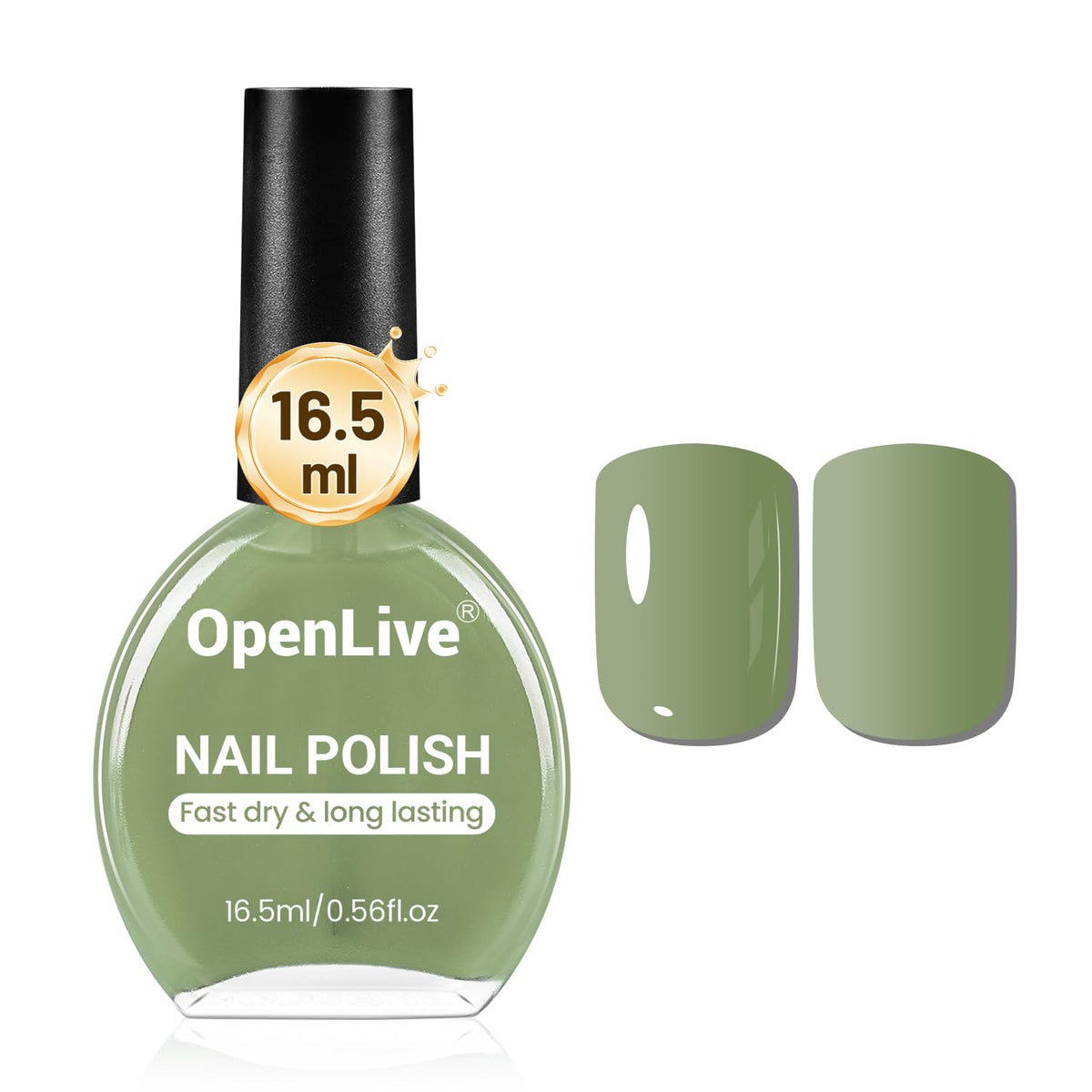16.5ml Sage Green Nail Polish Large Volume Quick Drying Nail Polish, Fast Drying and Long Lasting