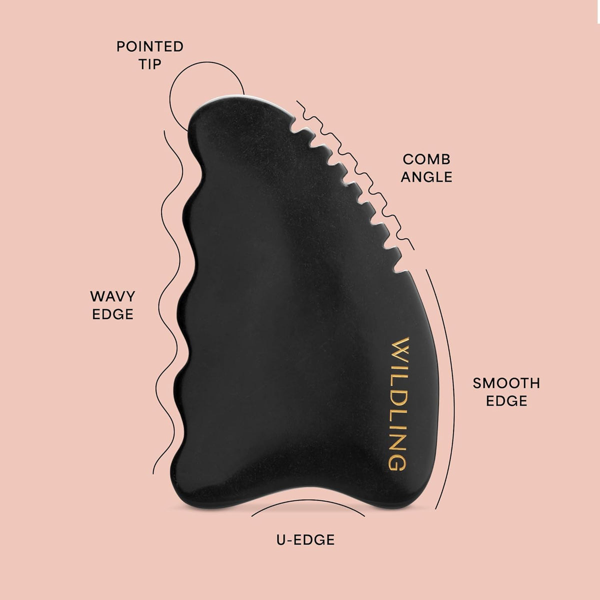 Wildling Aura Stone Gua Sha Body Stone I Body Massage Stone to Tighten, Tone, Sculpt + Smooth I