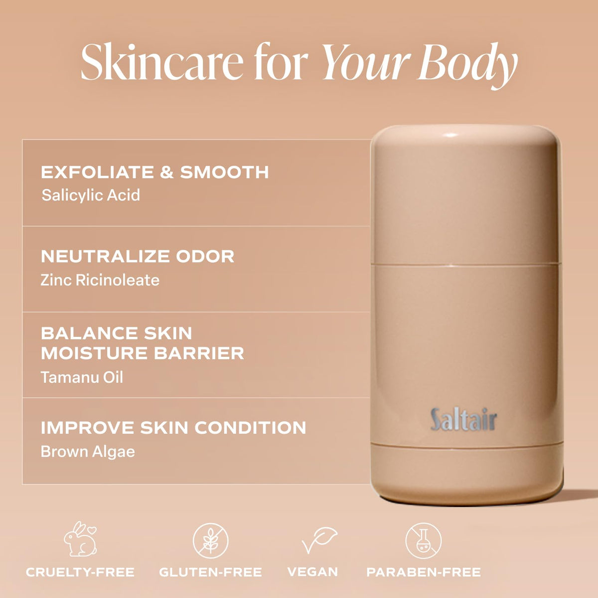 Saltair Skincare Deodorant - Aluminum-Free Deodorant for Women with Long Lasting Odor Protection