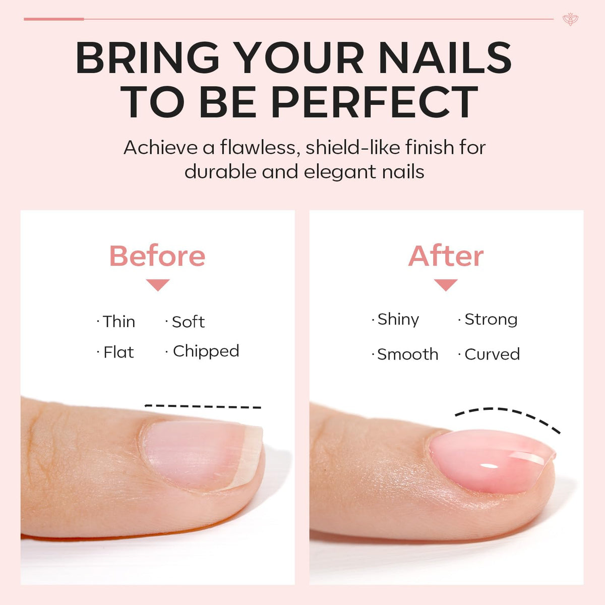 modelones Builder Nail Gel with Gel Top Coat, 8-In-One Nude Pink Builder Acid Free Top Coat for