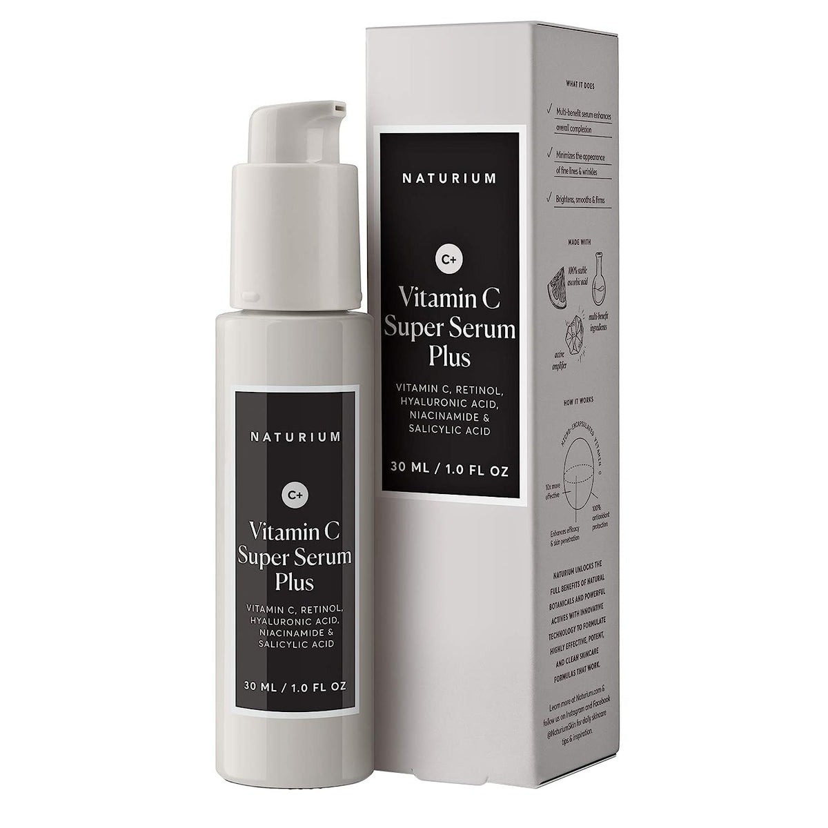 Naturium Vitamin C Super Serum Plus, Smoothing Face Care, plus Retinol, Hyaluronic Acid
