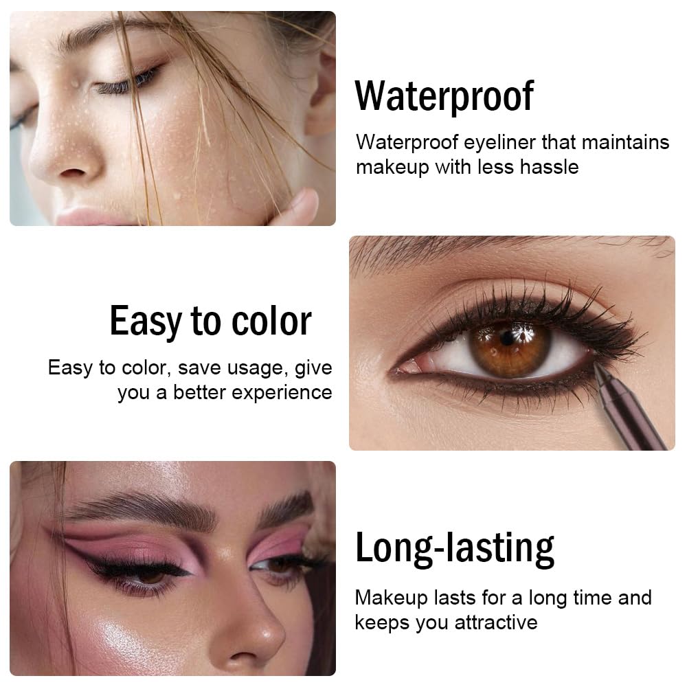 Kaely Gel Eyeliner Pencil for Women, Dark Brown Eye Liner Waterproof Smudge Proof with Sharpener