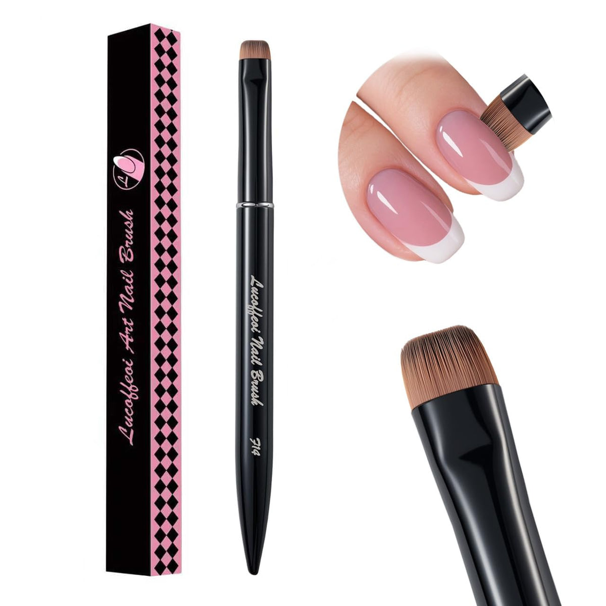 Nail Brush for French Tip, Nail Cleaning Brush for Gel & Acrylic - Professional Kolinsky Sable