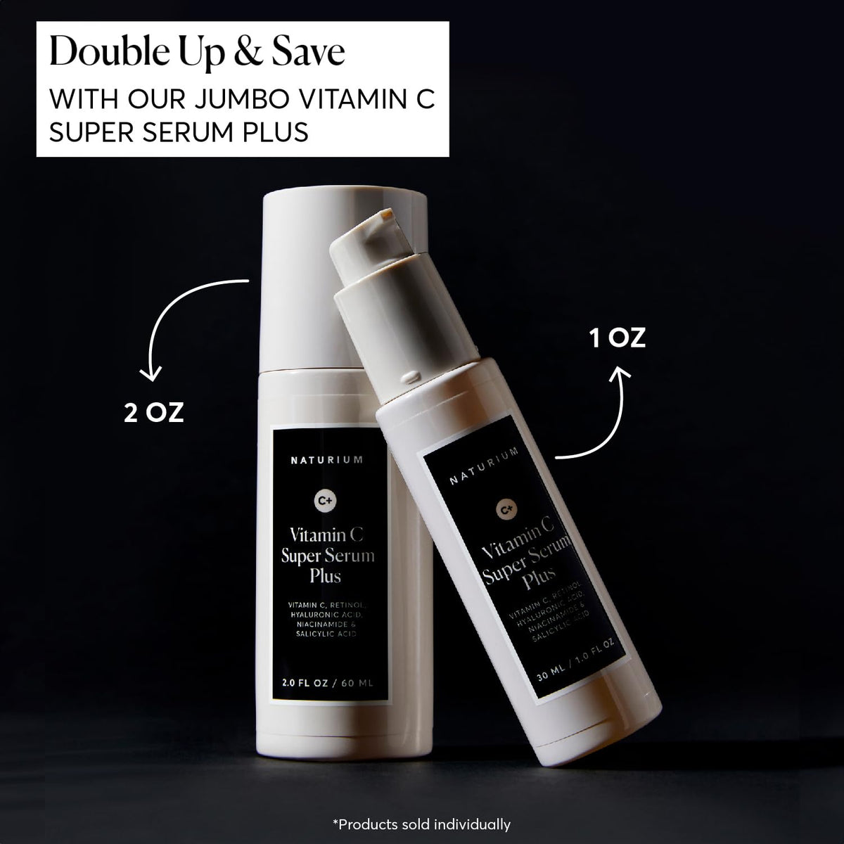 Naturium Vitamin C Super Serum Plus Jumbo, Smoothing Face Care, plus Retinol, Hyaluronic Acid